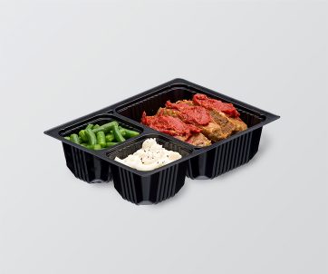 Oven able meal tray - 3 compartments