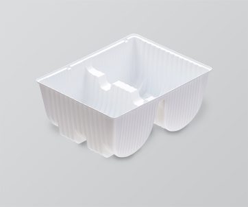 Custom plastic food tray - white