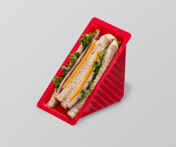 Red Sandwich wedge tray