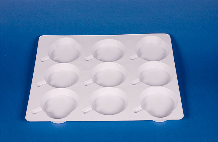 White custom plastic food tray