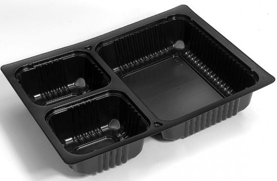 black plastic tray